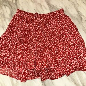 Rust color Floral Skirt